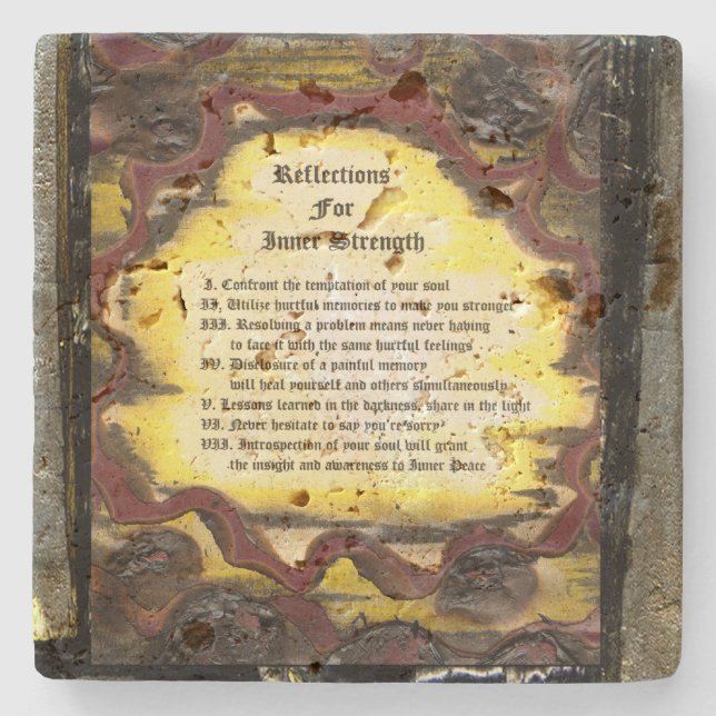 Reflections For Inner Strength Stone Coaster (Front)