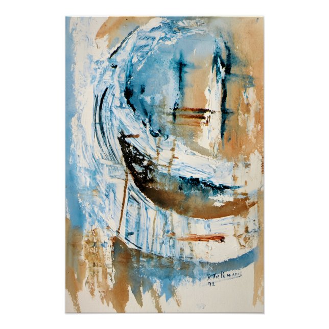 Reflections in Blue and Oker Poster (Front)