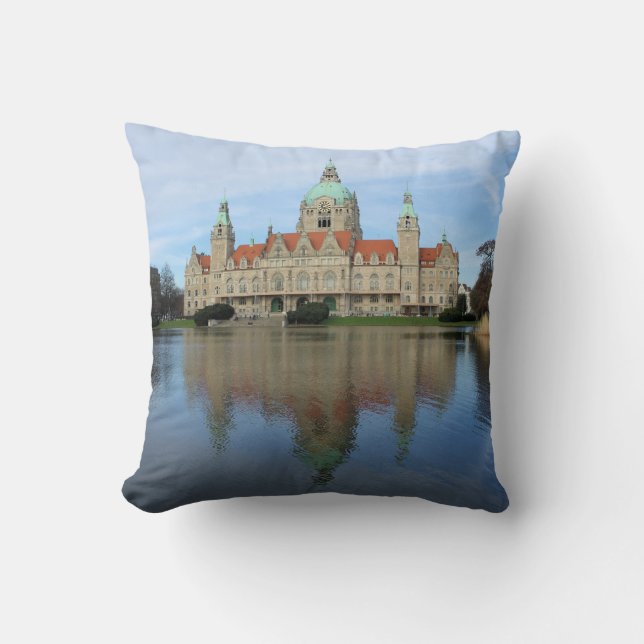 Reflections in Hannover, Germany Throw Pillow (Front)