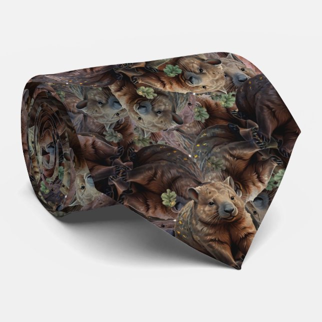 Reflections in the Burrow: The Symmetry of Wombats Neck Tie (Rolled)