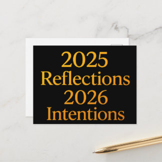 Reflections Intentions 2026 Gold Goal Planner Holiday Postcard