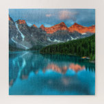 Reflections Moraine Lake Banff National Park Jigsaw Puzzle<br><div class="desc">This stunning jigsaw puzzle features colorful reflections of the mountains on the water of Moraine Lake in the Banff National Park,  Canada. #morainelake #lake #moraine #banff #nattionalpark #canada #scenic #travel #vacation #outdoors #mountains #alberta #jigsaw #jigsawpuzzles #puzzles #games #fun #stockingstuffers #secretsanta #gifts#reflections #landscape #nature #gift</div>