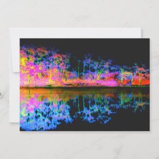 Reflections Nature Lake Tree Line - Abstract Card