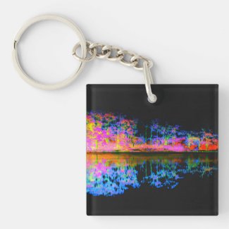 Reflections Nature Lake Tree Line - Abstract