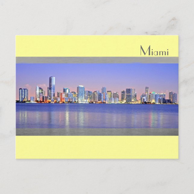 Reflections of a Blue Miami on Biscayne Bay Postcard (Front)