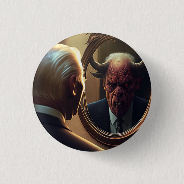 Reflections of Evil Square Sticker Button (Front)