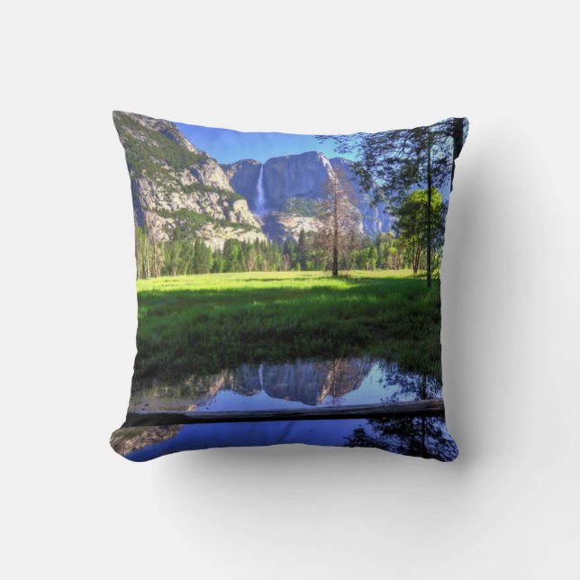 Reflections of Falls Throw Pillow (Front)