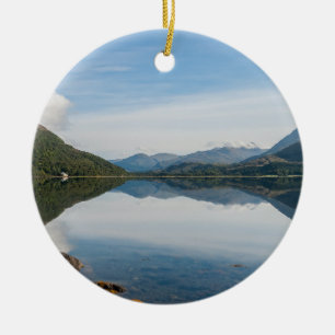 Reflections of mountains in Loch Creran - Scotland Ceramic Ornament