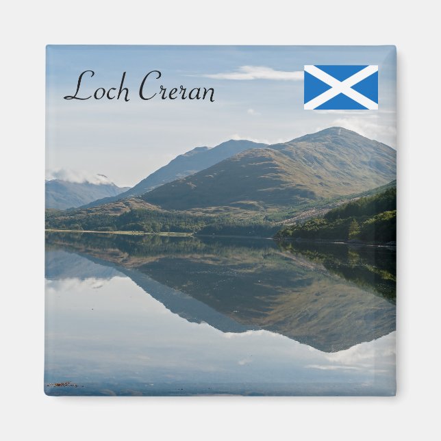 Reflections of mountains in Loch Creran - Scotland Magnet (Front)