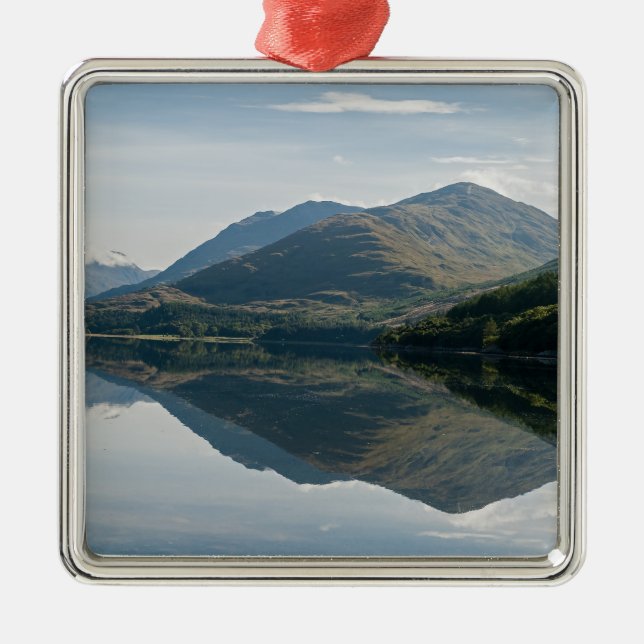 Reflections of mountains in Loch Creran - Scotland Metal Ornament (Front)