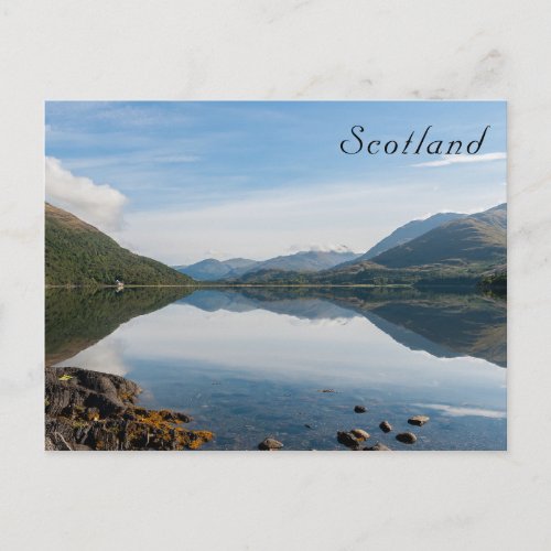 Reflections of mountains in Loch Creran _ Scotland Postcard