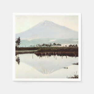 Reflections of Mt. Fuji in Old Japan Vintage Lake Napkins