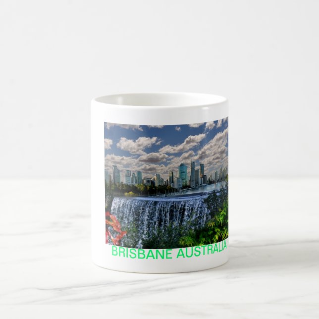 REFLECTIONS OF OZ  Brisbane River Waterfalls Coffee Mug (Center)