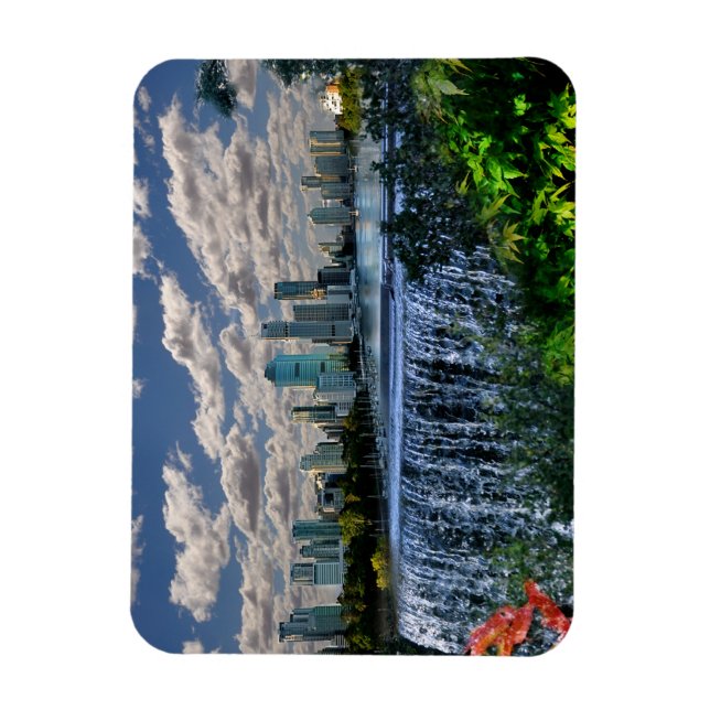 REFLECTIONS OF OZ  Brisbane River Waterfalls Magnet (Vertical)