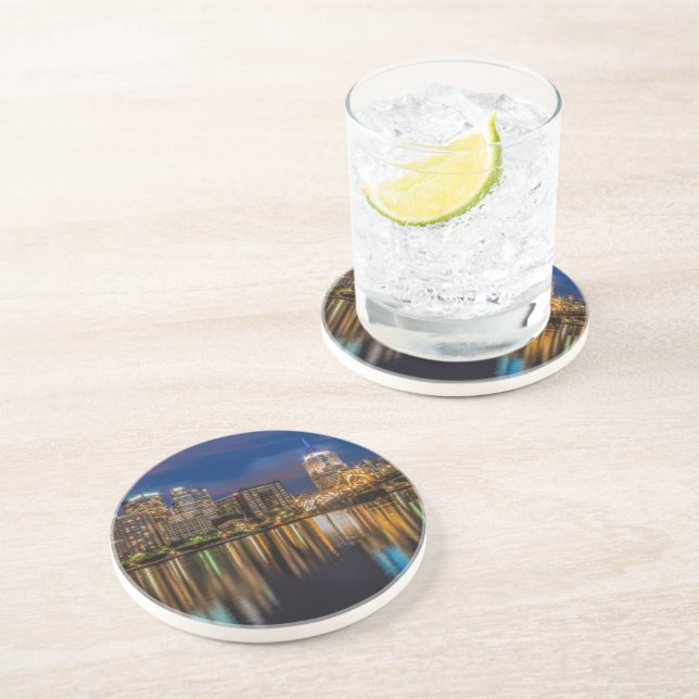 Reflections of Pittsburgh Sandstone Coaster (Side)