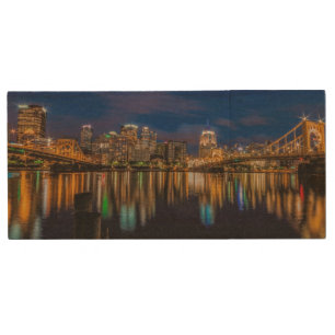 Reflections of Pittsburgh Wood USB Flash Drive