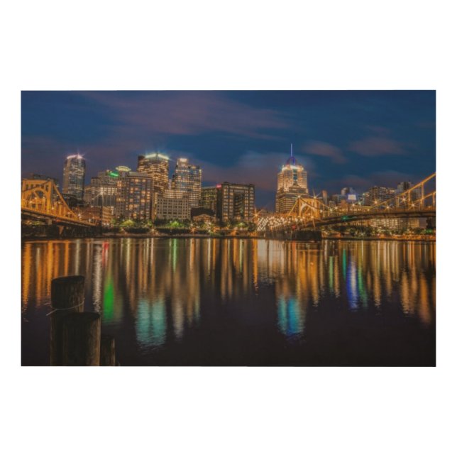 Reflections of Pittsburgh Wood Wall Art (Front)