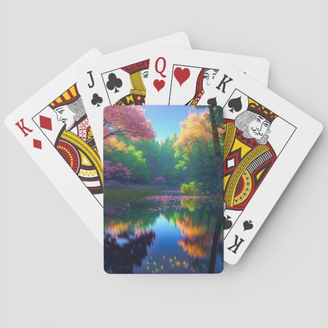 Reflections of the Charming Forest Poker Cards (Back)