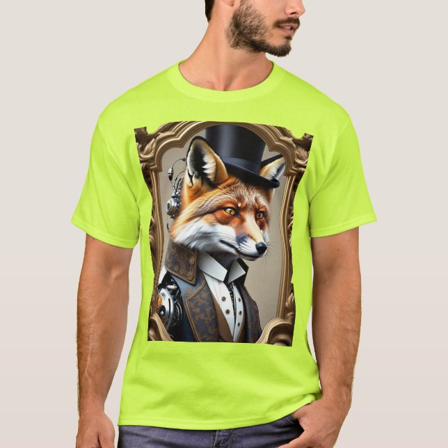 🦊 Reflections of Time | Fox Royalty Meets Futuris T-Shirt (Front)
