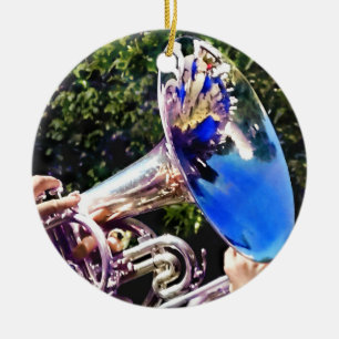 Reflections on a Baritone Horn Ceramic Ornament