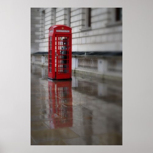 Reflections on a Red Phone Box _ London Poster