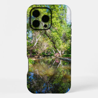 reflections on the pond in the garden iPhone 16 pro max case
