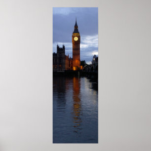 Reflections on the Thames -Elizabeth Tower -London Poster