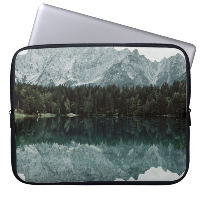 REFLECTIONS ON TREES ON LAKE LAPTOP SLEEVE (Front)