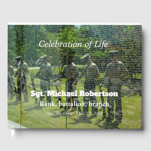 Reflections on Vietnam Veteran Memorial Guest Book (Front)