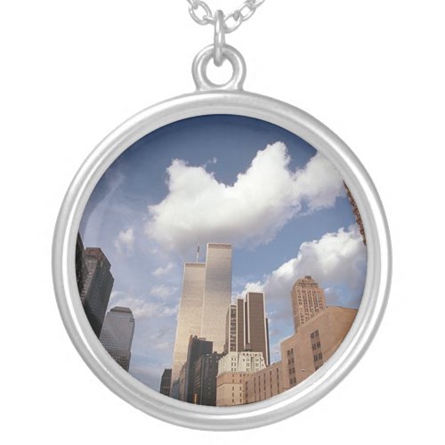 Reflections The Twin Towers World Trade Center Silver Plated Necklace