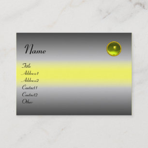 REFLECTIONS TOPAZ MONOGRAM, grey white yellow Business Card