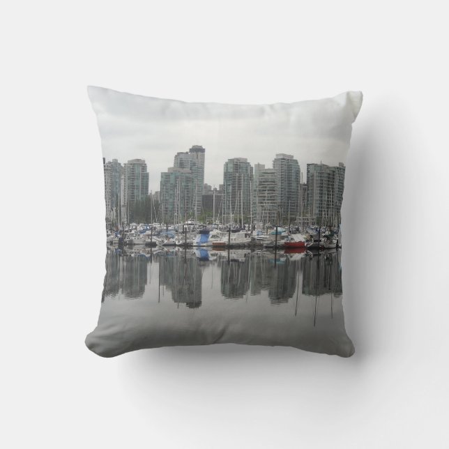 Reflections - Vancouver B.C. Throw Pillow (Front)