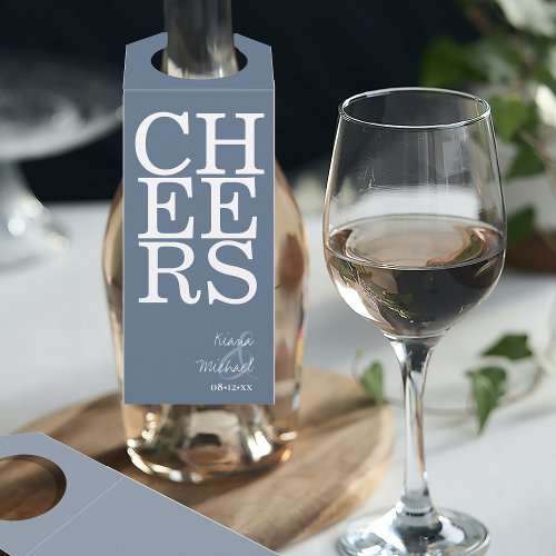 Reflections Wedding Cheers Dusty Blue ID774 Bottle Hanger Tag