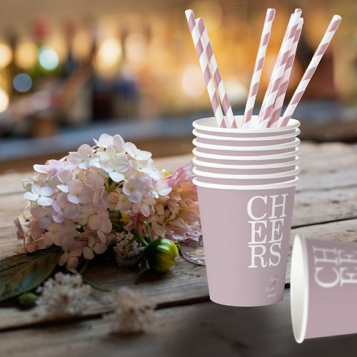 Reflections Wedding Cheers Mauve ID774 Paper Cups