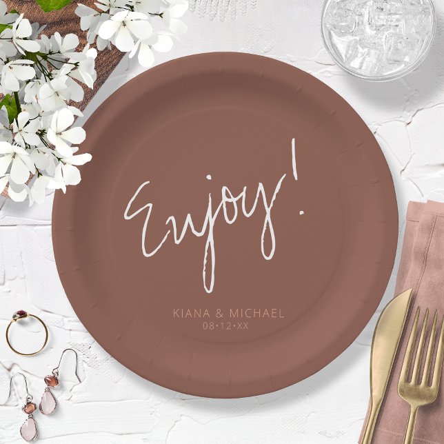 Reflections Wedding Enjoy Clay ID774 Paper Plates (Creator Uploaded)