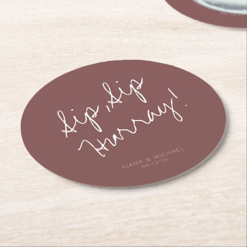 Reflections Wedding Hurray Cinnamon Rose ID774 Round Paper Coaster