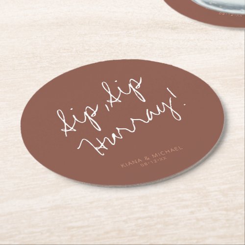 Reflections Wedding Hurray Clay ID774 Round Paper Coaster