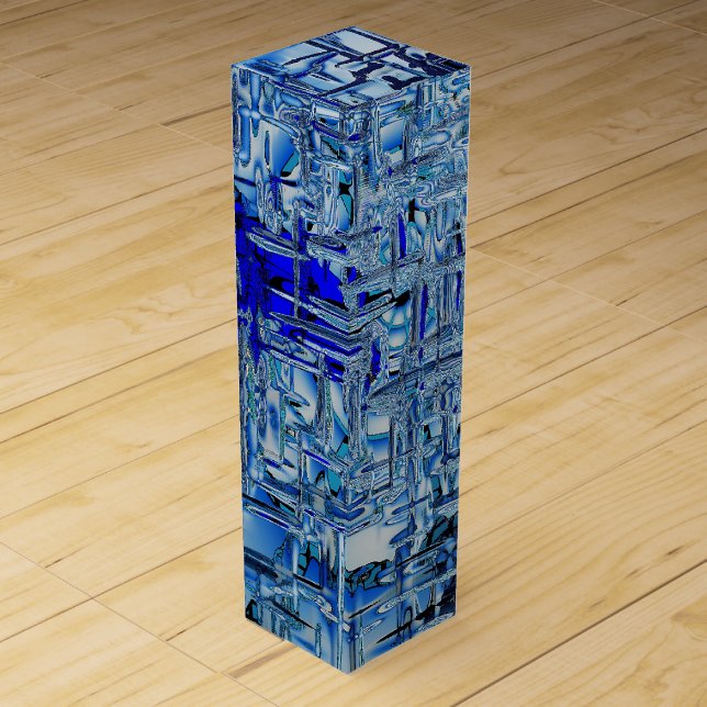 Reflective Blue Metal Gift Box (Front)