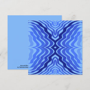 Reflective Blue Waves Modern Abstract Design Art Card