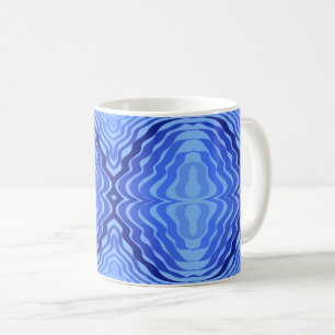 Reflective Blue Waves Modern Abstract Design Art Coffee Mug