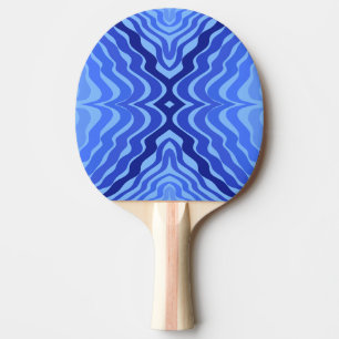 Reflective Blue Waves Modern Abstract Design Art Ping Pong Paddle