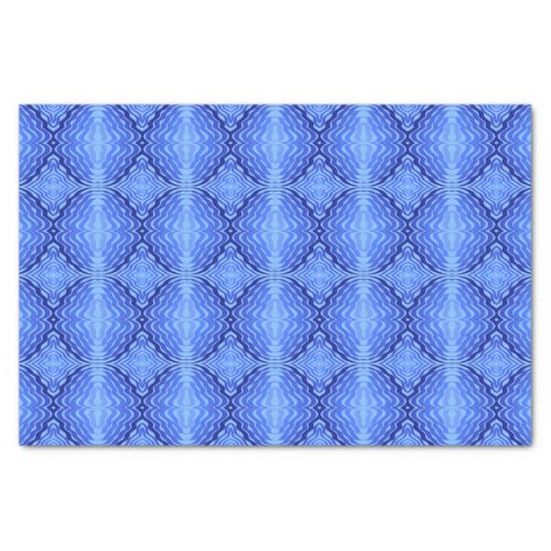 Reflective Blue Waves Modern Abstract Design Art Tissue Paper