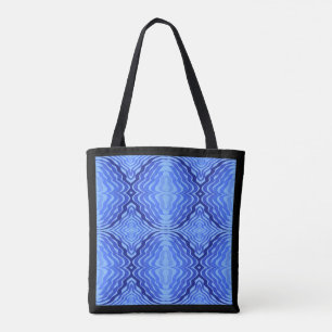 Reflective Blue Waves Modern Abstract Design Art Tote Bag