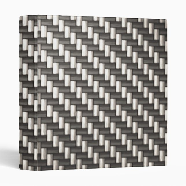 Reflective Carbon Fiber Textured 3 Ring Binder (Front/Spine)