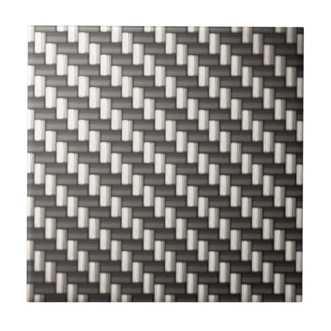 Reflective Carbon Fiber Textured Ceramic Tile (Front)