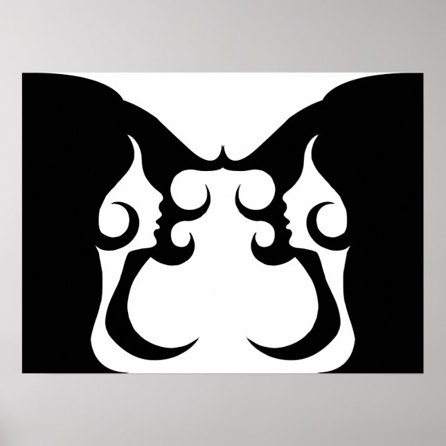 Reflective Deco Mod Woman Poster (Front)