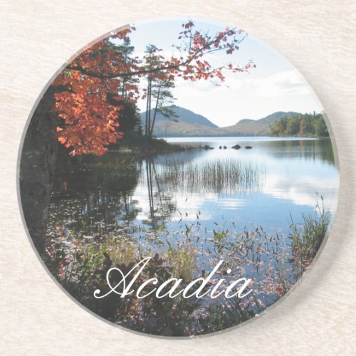 Reflective Eagle Lake Acadia National Park Maine Drink Coaster