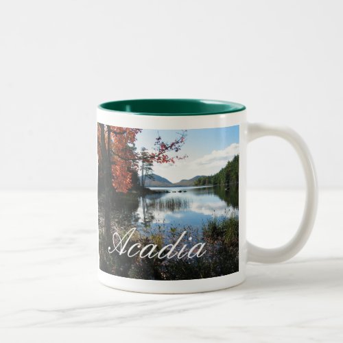 Reflective Eagle Lake Acadia National Park Maine Two_Tone Coffee Mug