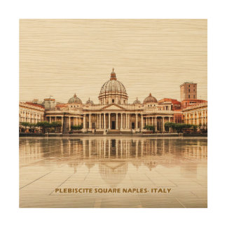 Reflective Grandeur: Plebiscito Square on Wood Wall Art