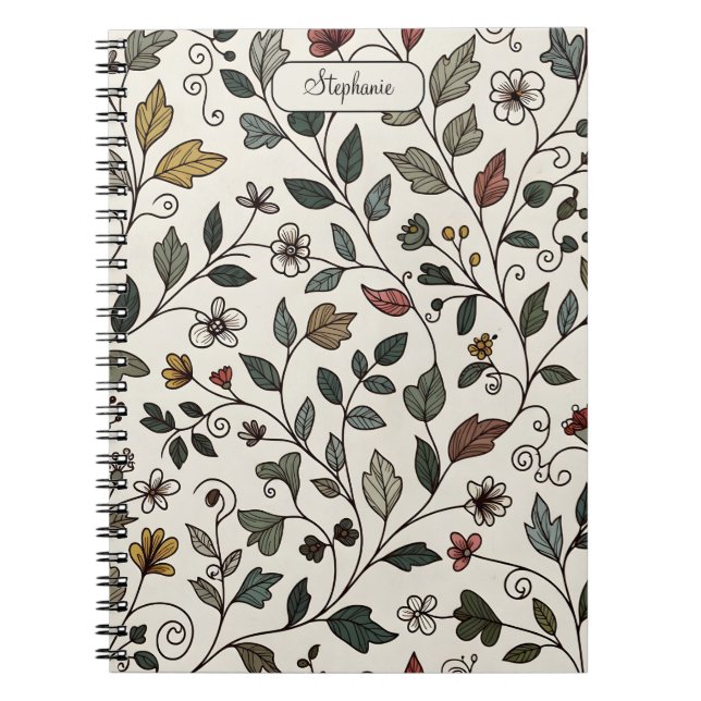 Reflective Intricate Whimsical Vine Notebook (Front)
